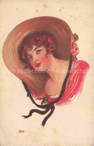 AK / Ansichtskarte FISHER Harrison Kuenstlerkarte Frauen Hutmode Milano Litho