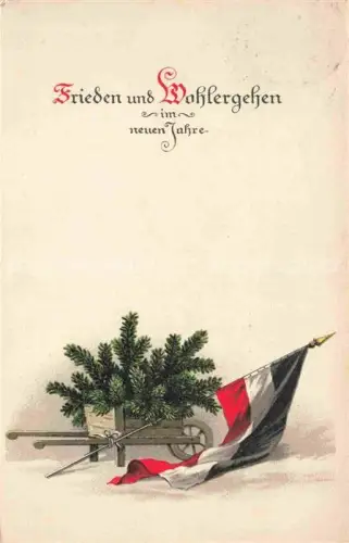 AK / Ansichtskarte Schwarz Weiss Rot-Flagge (SWR) Litho Neujahrsgruss 