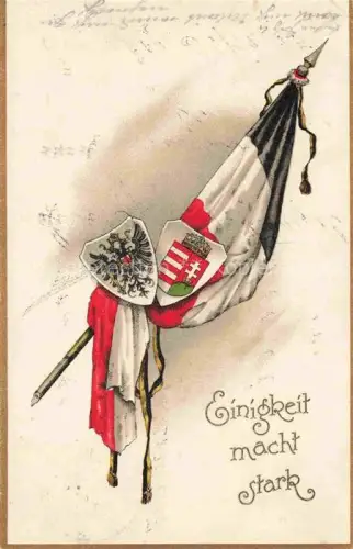 AK / Ansichtskarte Schwarz Weiss Rot-Flagge (SWR) Litho Einigkeit macht stark 