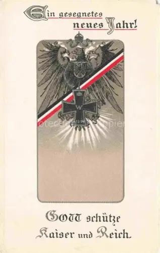 AK / Ansichtskarte Schwarz Weiss Rot-Flagge (SWR) Litho Neujahrsgruss 