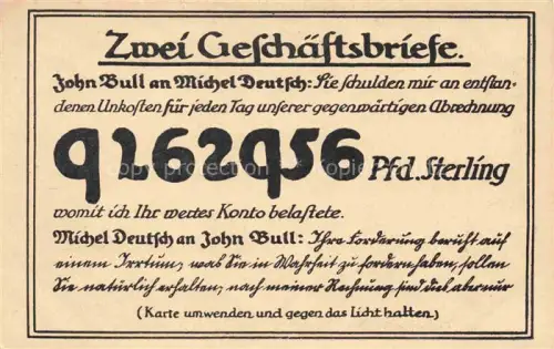 AK / Ansichtskarte Politik Deutschland zwei Geschaeftsbriefe John Bull Michel deutsch 