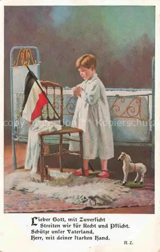 AK / Ansichtskarte Schwarz Weiss Rot-Flagge (SWR) Litho Kind Spielzeuge 