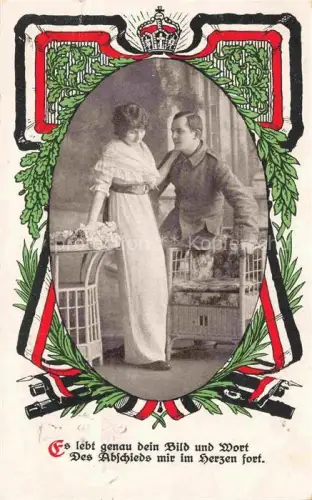 AK / Ansichtskarte Schwarz Weiss Rot-Flagge (SWR) Litho Abschied 