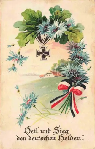 AK / Ansichtskarte Schwarz Weiss Rot-Flagge (SWR) Litho Heil sieg deutschen Helden 