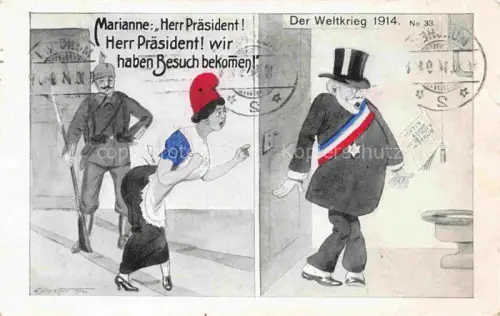 AK / Ansichtskarte Schwarz Weiss Rot-Flagge (SWR) Litho Weltkrieg Marianne Praesident Soldat  