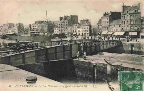 AK / Ansichtskarte CHERBOURG-Octeville 50 Manche Le Pont Tournant et le Quai Alexandre III