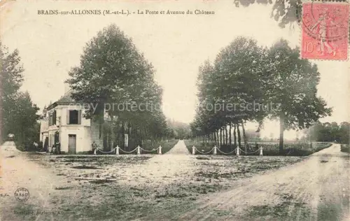 AK / Ansichtskarte Brain-sur-Allonnes Saumur 49 Maine-et-Loire La Poste et Avenue du Château