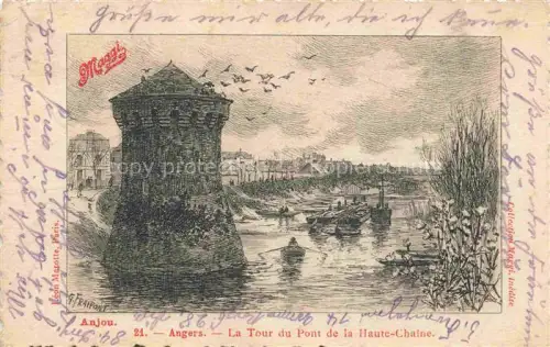 AK / Ansichtskarte ANGERS 49 Maine-et-Loire La Tour du Pont de la Haute-Chaîne Dessin Kuenstlerkarte