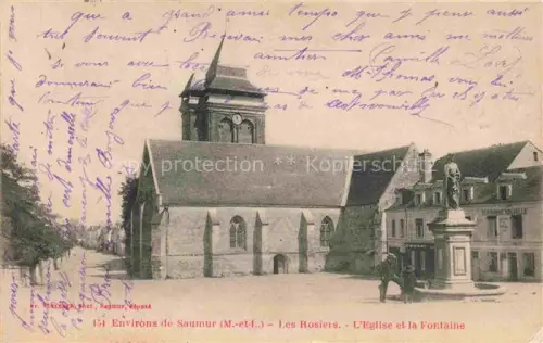 AK / Ansichtskarte Les Rosiers-sur-Loire SAUMUR 49 Maine-et-Loire Eglise et la fontaine
