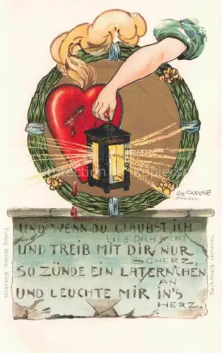 AK / Ansichtskarte GRAF G. Kuenstlerlitho Laterne Herz 