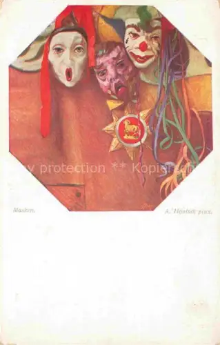 AK / Ansichtskarte Verlag Wiener Kunst Nr. 1498 AQ. Hanisch Maske