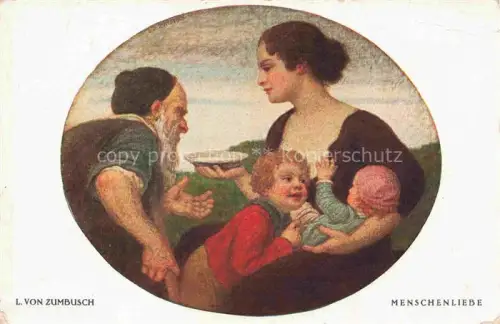 AK / Ansichtskarte ZUMBUSCH L. v. Prof. Kuenstlerkarte Menschenliebe Muenchen Kinder 