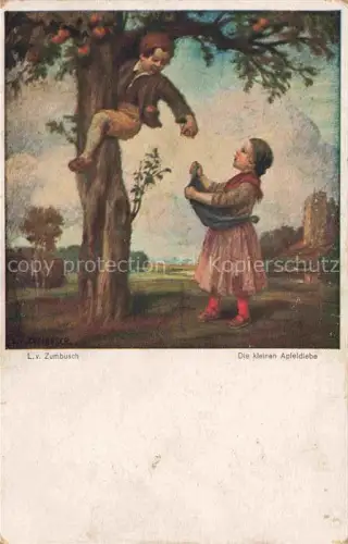 AK / Ansichtskarte ZUMBUSCH L. v. Prof. Kuenstlerkarte die Kleinen Apfeldiebe Perlen Muenchener Kunst Litho