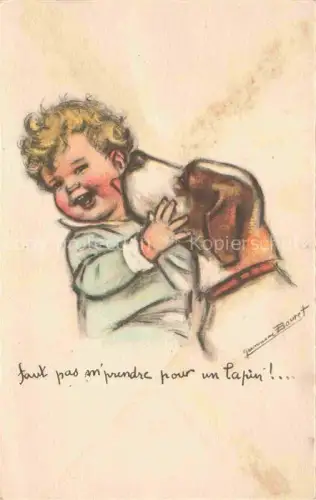 AK / Ansichtskarte BOURET Kuenstlerkarte Hund Kind Litho Paris