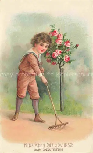 AK / Ansichtskarte Verlag EAS Nr. Geburtstag Kind Blumen Litho