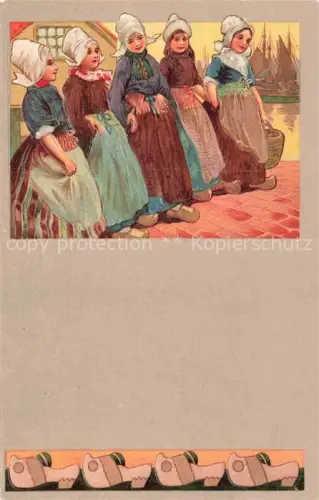 AK / Ansichtskarte Trachten Holland Litho Tanz 