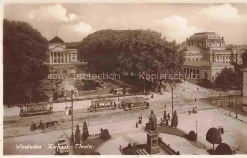 AK / Ansichtskarte STRAssENBAHN Tramway-- Wiesbaden Kurhaus Theater 