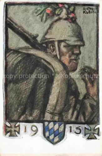 AK / Ansichtskarte KLEIN Richard Militaria Kuenstlerlitho Bayerische Kriegsinvaliden fuersorge