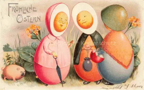 AK / Ansichtskarte Ostern Easter Paques Pasqua-- Litho Eier 