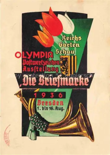 AK / Ansichtskarte Reichsgartenschau 1936 Jahresschau DRESDEN Die Briefmarke 