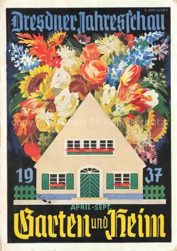 AK / Ansichtskarte Reichsgartenschau 1937 Jahresschau DRESDEN Garten Heim A. Drescher