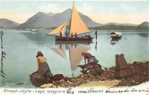 AK / Ansichtskarte Lago Maggiore Region Strandidyll