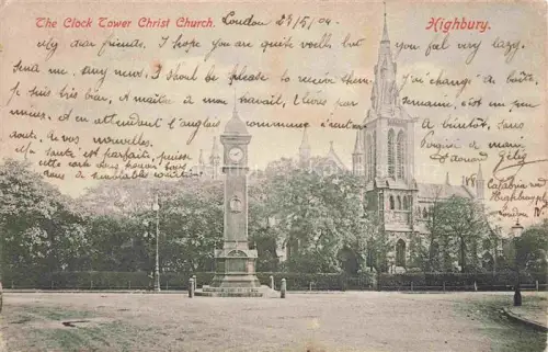 AK / Ansichtskarte Highbury Islington LONDON UK The Clock Tower Christ Church
