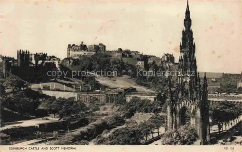 AK / Ansichtskarte EDINBURGH  SCOTLAND UK Castle and Scott Memorial