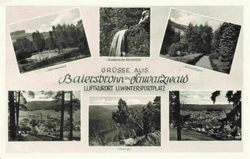 AK / Ansichtskarte Baiersbronn Schwarzwald Schwimmbad Sankenbacher Wasserfaele Kuranlagen Wildsee