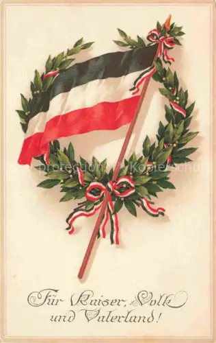 AK / Ansichtskarte SWR Schwarz Weiss Rot-Flagge Litho fuer Kaiser Volk und Vaterland 