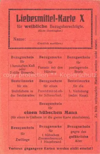 AK / Ansichtskarte Politik Liebesmittel Karte X 