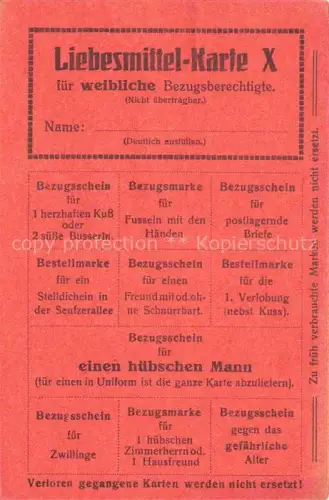 AK / Ansichtskarte Politik Liebesmittel Karte X 