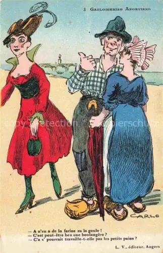 AK / Ansichtskarte ANGERS 49 Maine-et-Loire Gauloiseries Angevines Dessin Kuenstlerkarte