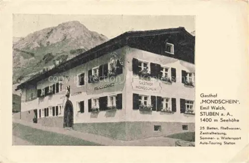 AK / Ansichtskarte Stuben Arlberg Flexenstrasse Vorarlberg AT Gasthof Mondschein