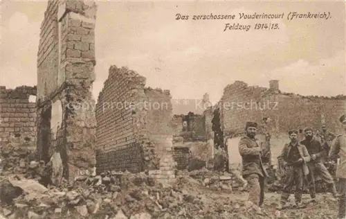 AK / Ansichtskarte Vouderincourt Vaudesincourt REIMS 51 Marne Das zerschossene Dorf Feldzug 1914/15 Truemmer 1. Weltkrieg