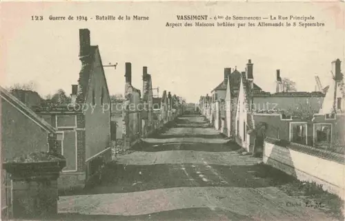 AK / Ansichtskarte Vassimont-et-Chapelaine Epernay 51 Marne Rue Principale Ruines Grande Guerre Truemmer 1. Weltkrieg