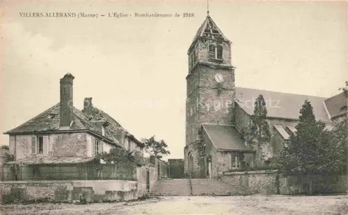AK / Ansichtskarte Villers-Allerand REIMS 51 Marne Eglise Bombardements de 1918 Truemmer 1. Weltkrieg