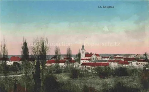 AK / Ansichtskarte St-Souplet-sur-Py REIMS 51 Marne Vue générale et l'église