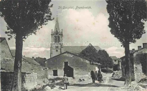 AK / Ansichtskarte St-Souplet-sur-Py REIMS 51 Marne Vue générale et l'église Chevalier Feldpost