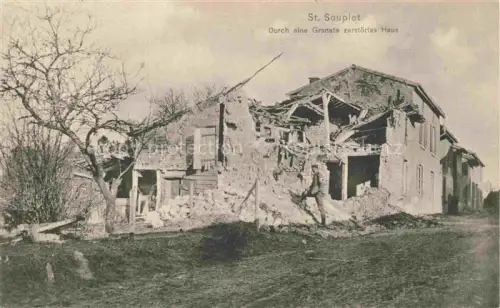 AK / Ansichtskarte St-Souplet-sur-Py REIMS 51 Marne Durch eine Granate zerstoertes Haus Truemmer 1. Weltkrieg