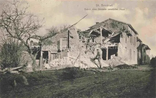 AK / Ansichtskarte St-Souplet-sur-Py REIMS 51 Marne Durch eine Granate zerstoertes Haus Truemmer 1. Weltkrieg