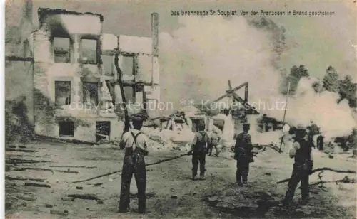 AK / Ansichtskarte St-Souplet-sur-Py REIMS 51 Marne Von den Franzosen zerschossene Haeuser Truemmer 1. Weltkrieg