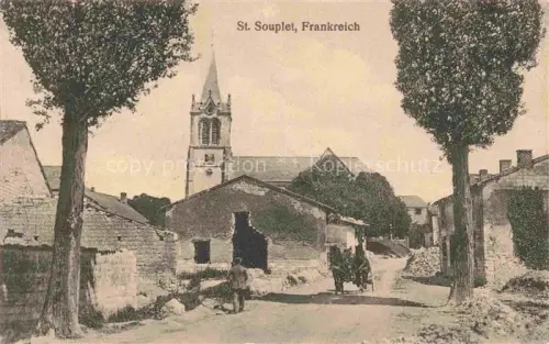 AK / Ansichtskarte St-Souplet-sur-Py REIMS 51 Marne Vue générale et l'église