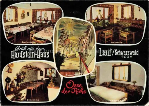 AK / Ansichtskarte Lauf Baden Hardstein Haus Speiseraum Weinstube Schwemme Gaestezimmer