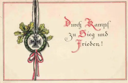AK / Ansichtskarte SWR Schwarz Weiss Rot-Flagge Litho durch Kampf zu Sieg und Frieden 