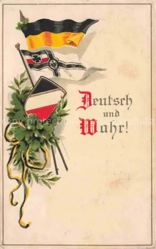 AK / Ansichtskarte SWR Schwarz Weiss Rot-Flagge Litho Deutsch und Wahr 