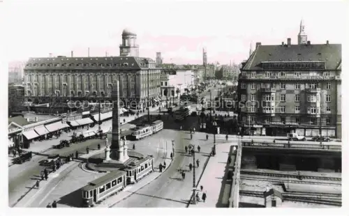 AK / Ansichtskarte STRAssENBAHN Tramway-- Kopenhagen Vesterbrograde Liberty mounument 