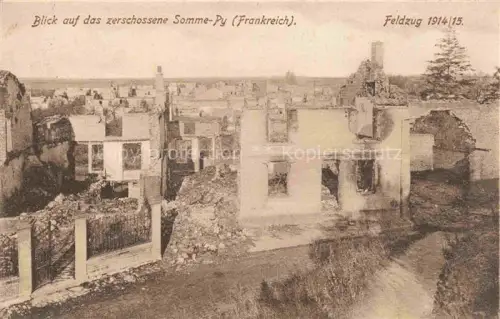 AK / Ansichtskarte Somme-Py-Tahure Sainte-Menehould 51 Marne Ruines Grande Guerre Truemmer 1. Weltkrieg Feldzug 1914/15