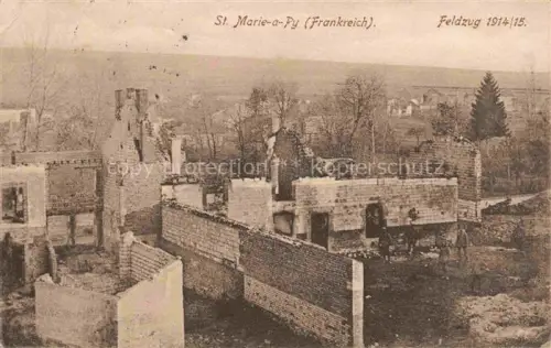 AK / Ansichtskarte St-Marie-a-Py Sainte-Marie-a-Py Suippes 51 Marne Ruines Grande Guerre Truemmer 1. Weltkrieg Feldzug 1914/15/16