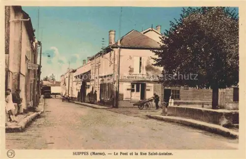 AK / Ansichtskarte Suippes Chalons-en-Champagne 51 Marne Le pont et Rue Saint-Antoine